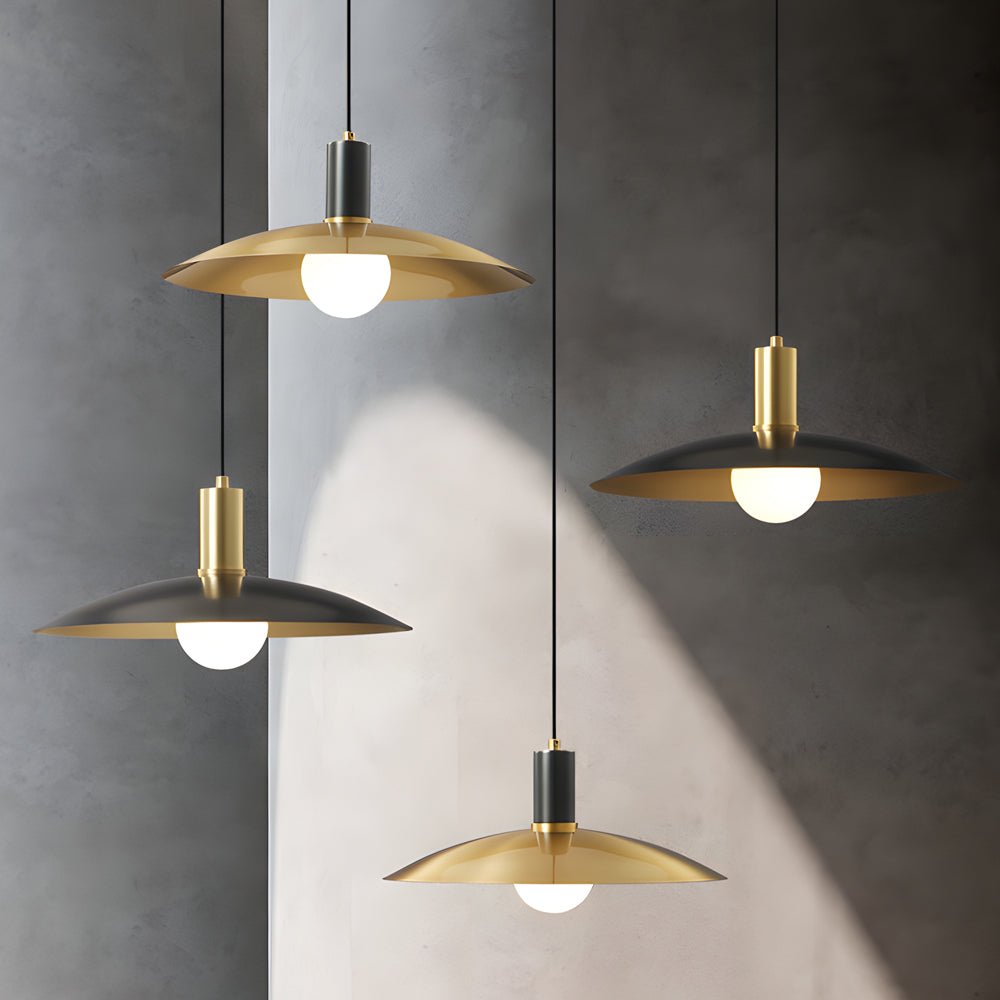 Brass Flared Pendant Light Modern Elegant LED Ceiling Fixture for Home