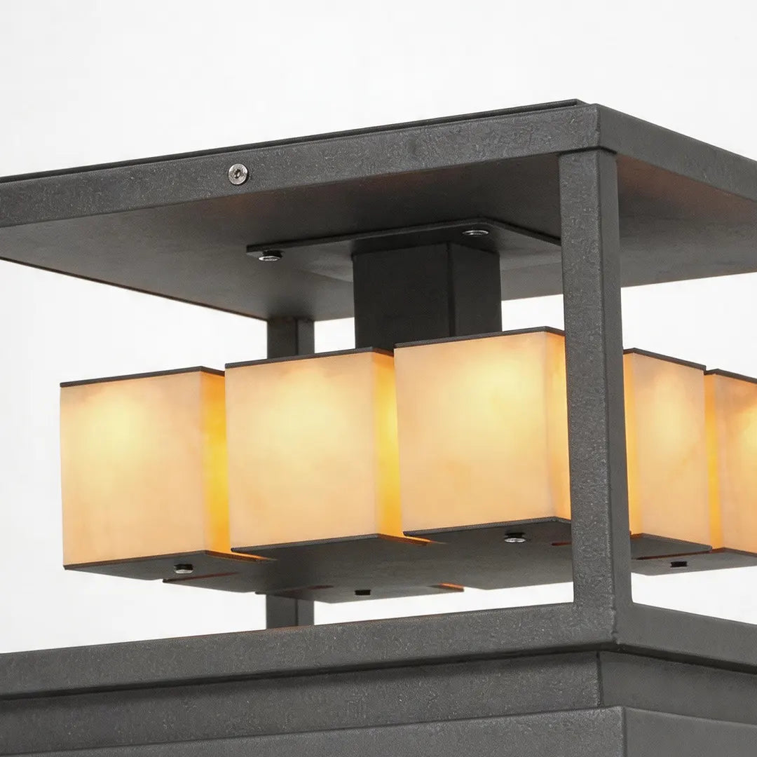 Brick Pillar Solar Lights Square Waterproof Metal Light