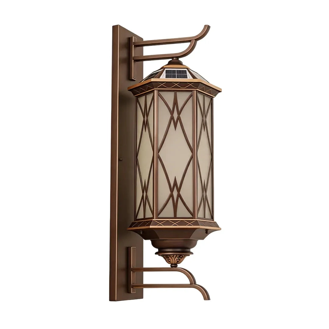 2 PCS Bronze Outdoor Sconce Vintage Glass Wall Lantern