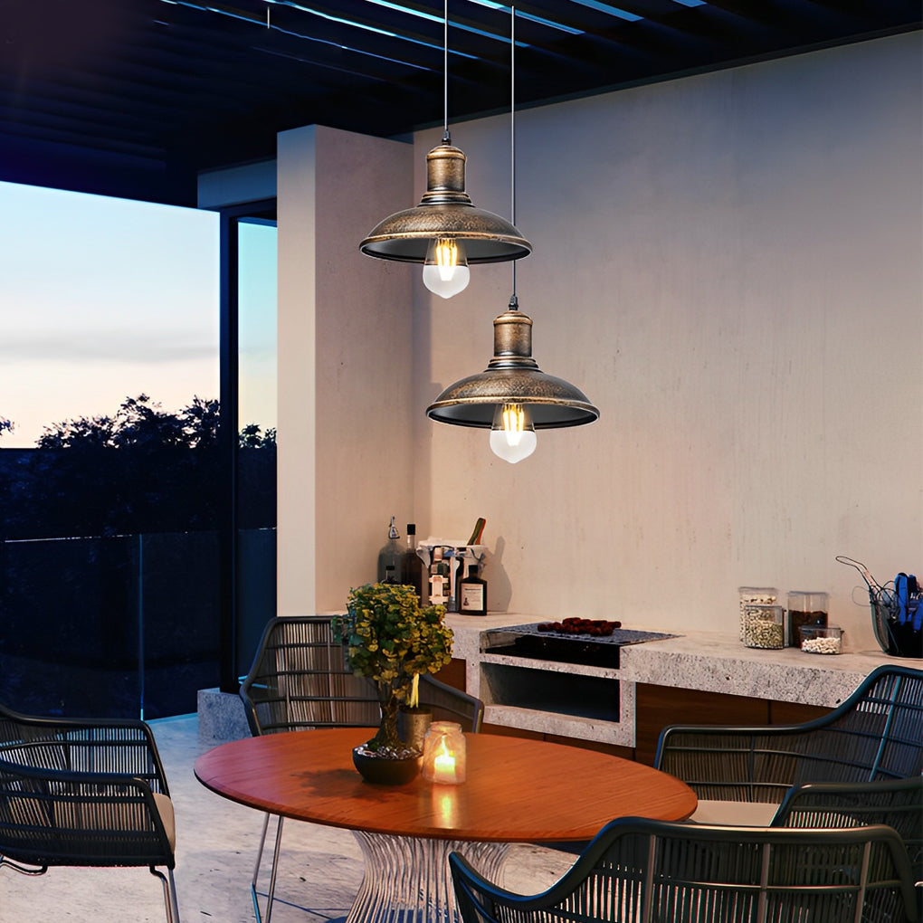 Bronze Pendant Lighting Industrial LED Outdoor Ceiling Light