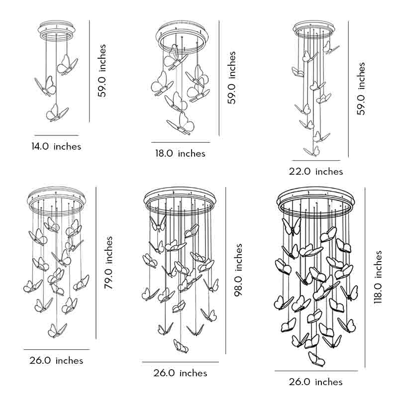 Butterfly Chandelierv Modern Metal Disk Acrylic Ceiling Light
