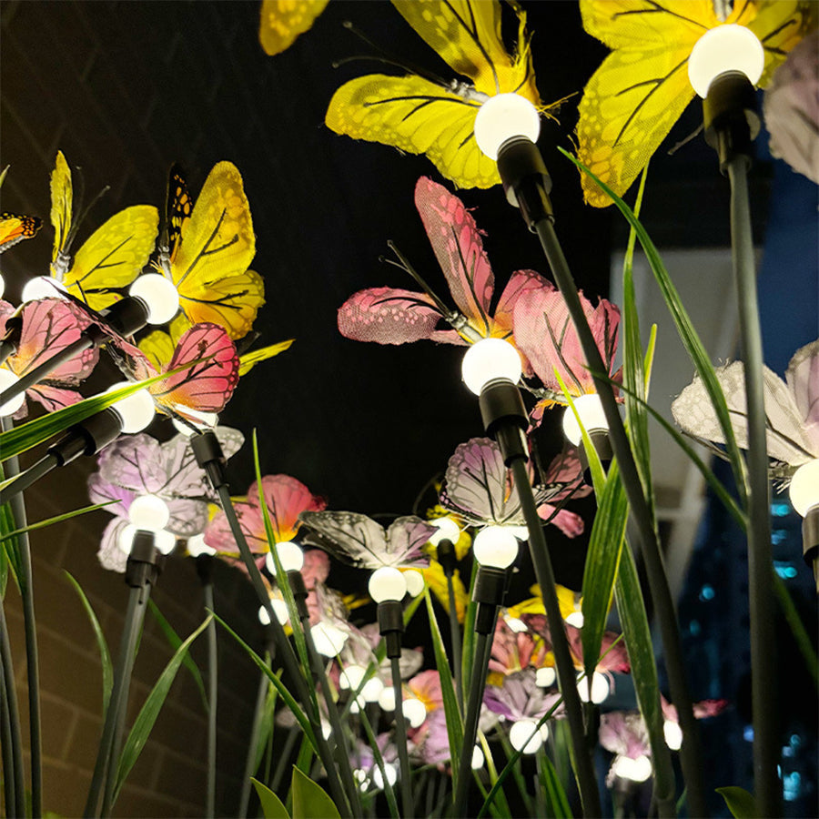6 PCS Butterfly Solar Garden Lights Six-Head Lawn Stake Light