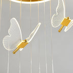 Butterfly Chandelierv Modern Metal Disk Acrylic Ceiling Light