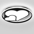 2 Heart Circle Dimmable LED Modern Flush Mount Ceiling Light with Remote