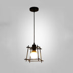 Square Metal Lantern Design LED Black Industrial Ceiling Lighting Chandeliers