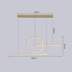 Circle Linear Design LED Modern Pendant Lighting Hanging Ceiling Lights for Dining Room