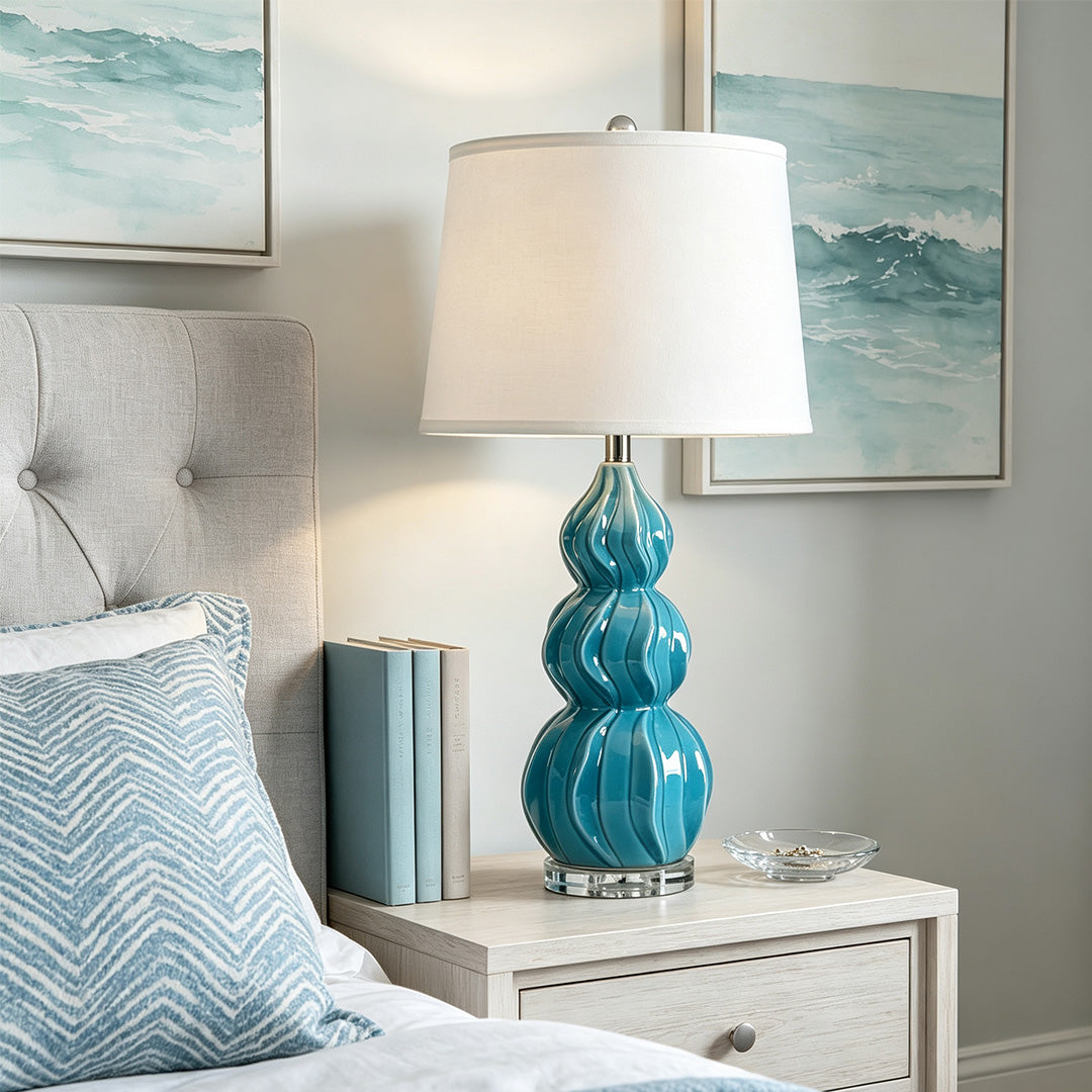 Gourd Table Lamp American Minimalist Ceramic Accent Lamp