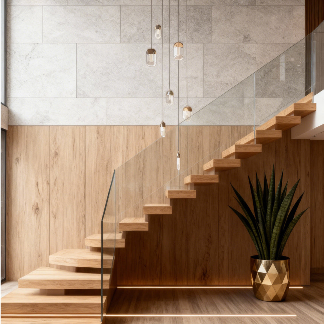 Chandelier for Staircase Full Copper Luxury Crystal Ceiling Light