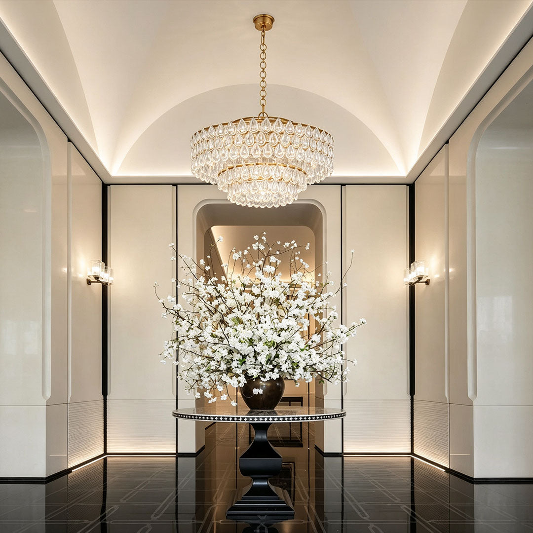 Chandelier Lighting Crystal All-Copper Postmodern Luxury Ceiling Light