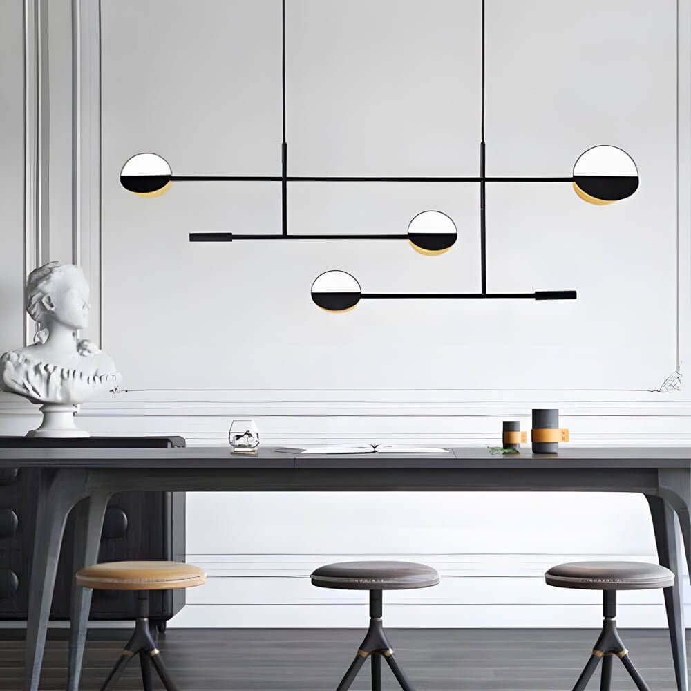 Chic Modern Adjustable Color Temperature LED Iron Linear Pendant Lamp