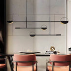 Chic Modern Adjustable Color Temperature LED Iron Linear Pendant Lamp