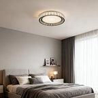 Chrome Flush Mount Light Simple Luxury Crystal Lights
