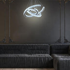Wave LED Crystal Stainless Steel Ceiling Lights Chandeliers
