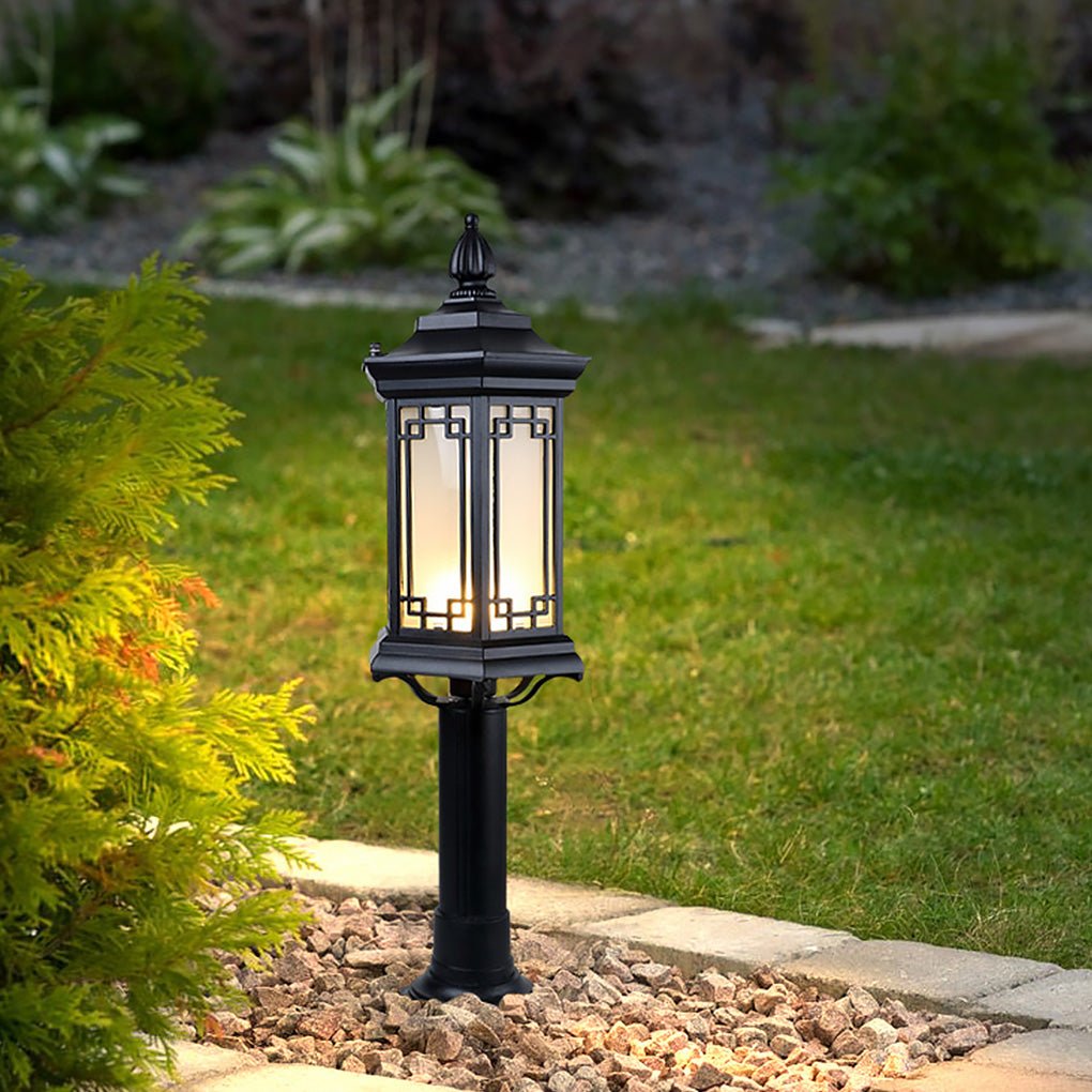 Traditional Asian-Inspired LED Pathway Lights Rhombus Shape for Villa Gardens