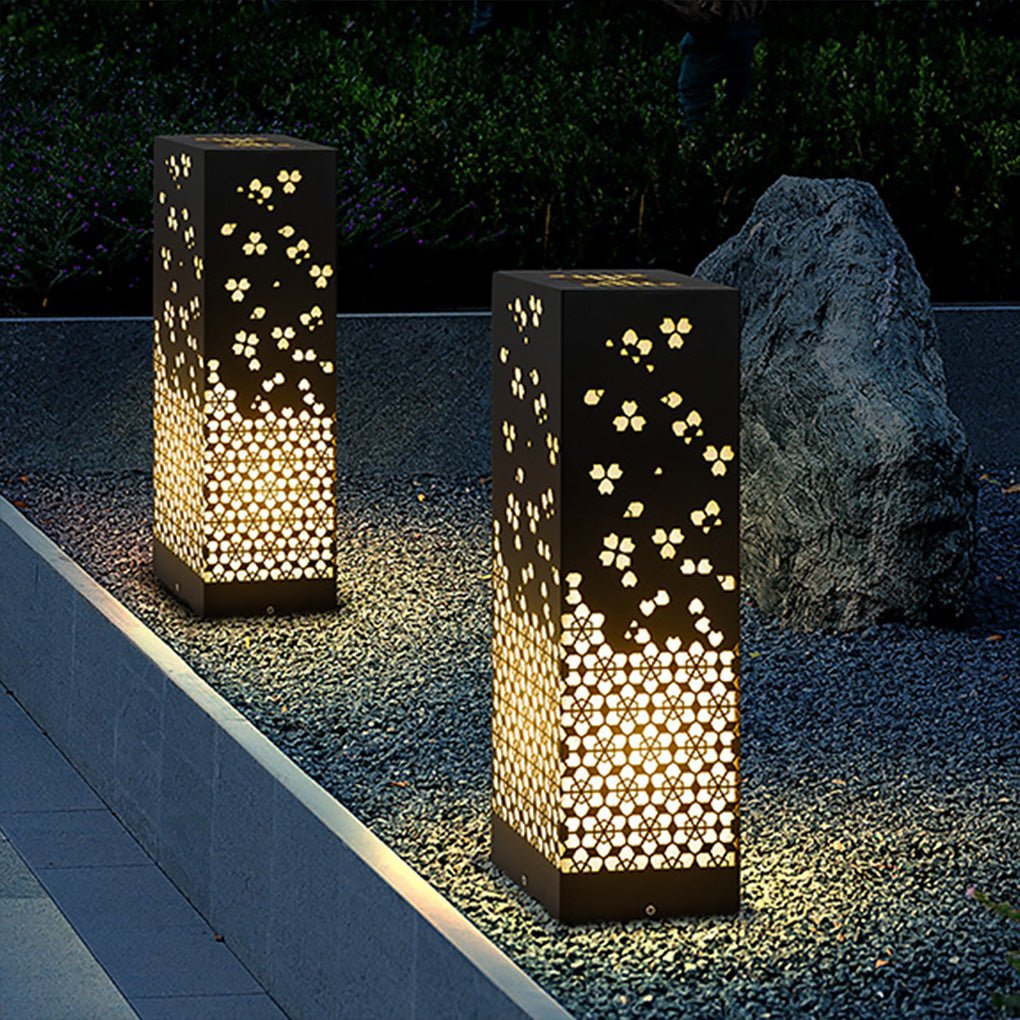 Asian Style Perforated Garden Lighting with Decorative Snowflake Design
