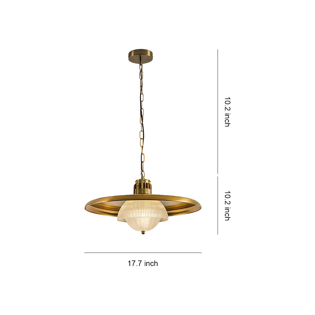 Iron Pendant Light Fixture Copper Color Adjustable Ceiling Light