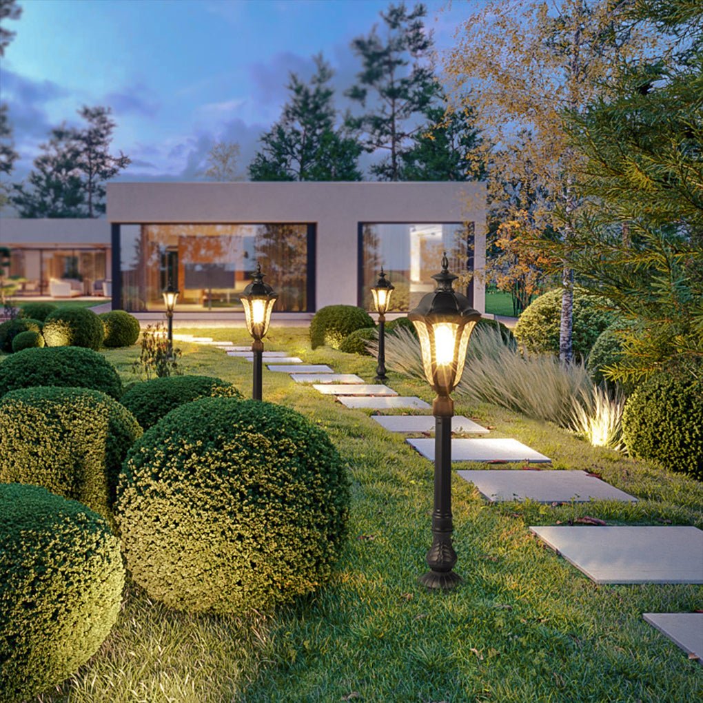 Retro-Inspired Waterproof Outdoor Lamp Post for Traditional Villa Gardens