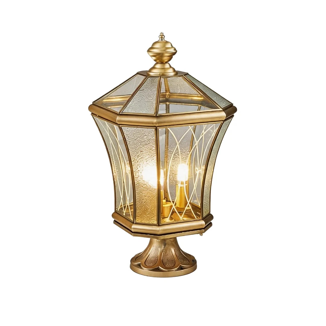 Outdoor Pillar Light European Vintage Copper Waterproof Light