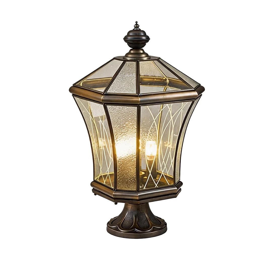Outdoor Pillar Light European Vintage Copper Waterproof Light