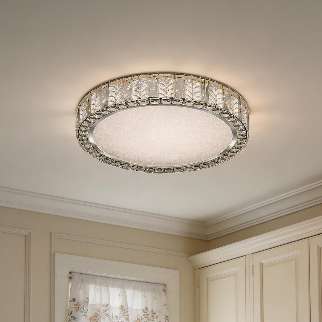 Modern Gold Flush Mount Ceiling Light LED Round Crystal Light