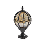[Open-Box]Outdoor Globe Pillar Lights Retro Glass Globe Copper Fence Post Light