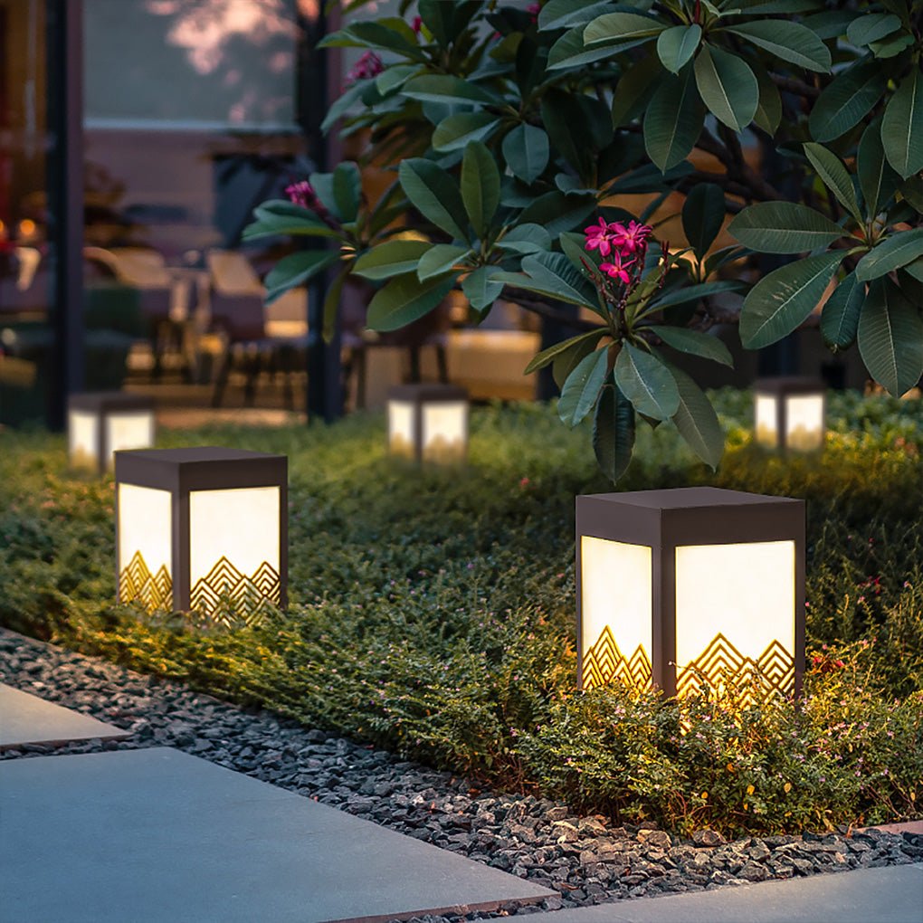 Modern Rectangular Landscape Lamp Sleek Stainless Steel Outdoor Lighting