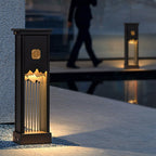 Elegant Outdoor LED Light with Artistic Cut Craft and Strip Design
