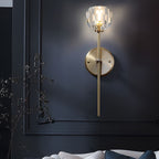Crystal Wall Sconce with Shade LED Gold-Plated Lamp