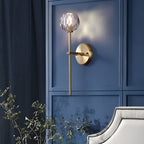 Crystal Wall Sconce with Shade LED Gold-Plated Lamp