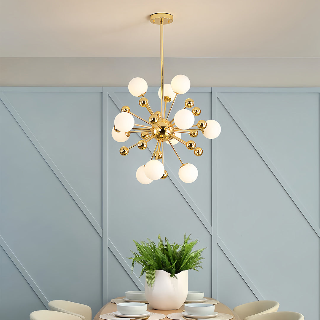 12 Light Sputnik Chandelier Nordic Style Gold Iron LED Ceiling Light