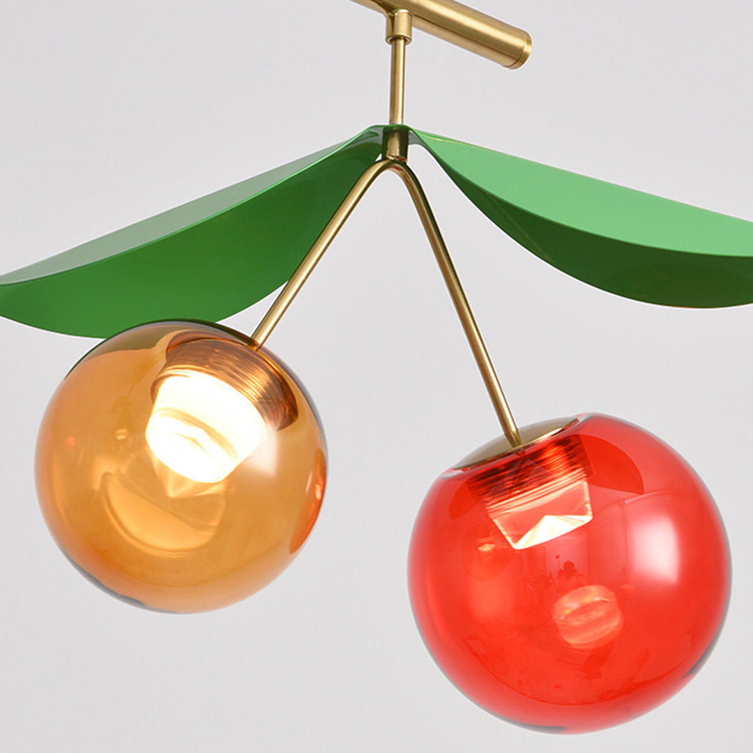 Glass Globe Pendant Light Fixture Nordic Creative Cherry LED Artistic Ceiling Light