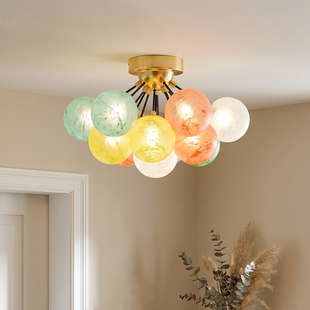 Stained Glass Flush Mount Light Modern LED Creative Ceiling Light