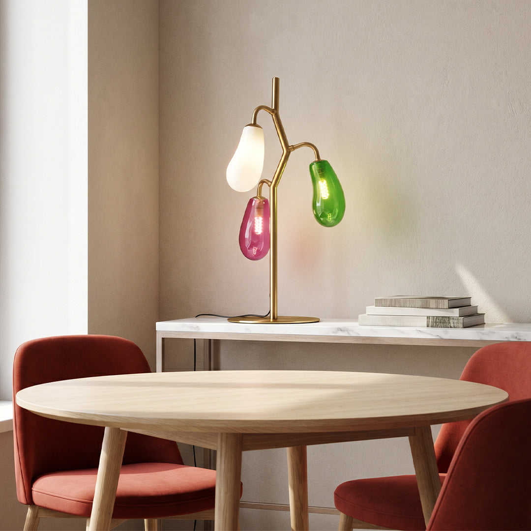 Colored Glass Table Lamp French Style Multi-light Lamp