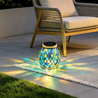 Colored Landscape Lights Solar Glass Mosaic Cup Lamp
