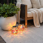 Colored Landscape Lights Solar Glass Mosaic Cup Lamp