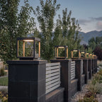 Concrete Pillar Lights Modern Open-Frame Square LED Light
