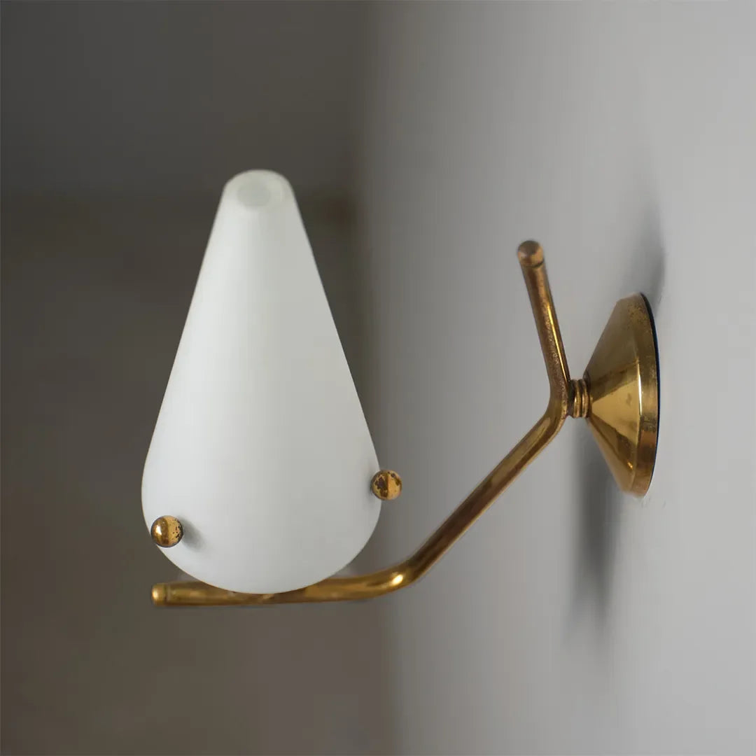 Cone Wall Light Vintage Style Glass Ambient Wall Sconce