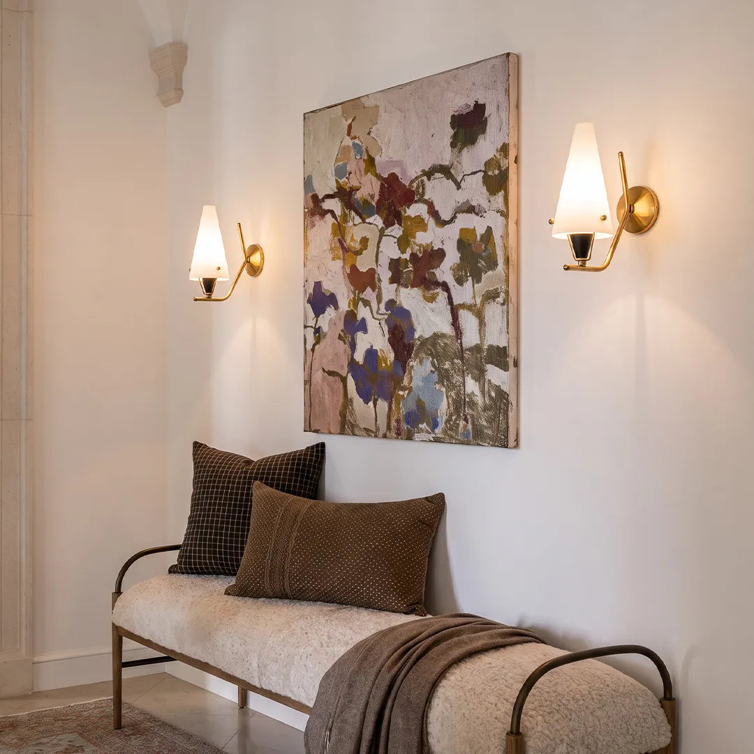 Cone Wall Light Vintage Style Glass Ambient Wall Sconce