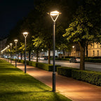 Garden Street Light Modern Black LED Solar Pole Light