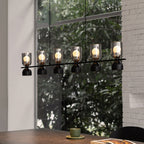 Glass Pendant Chandel Metal Adjustable Ceiling Light