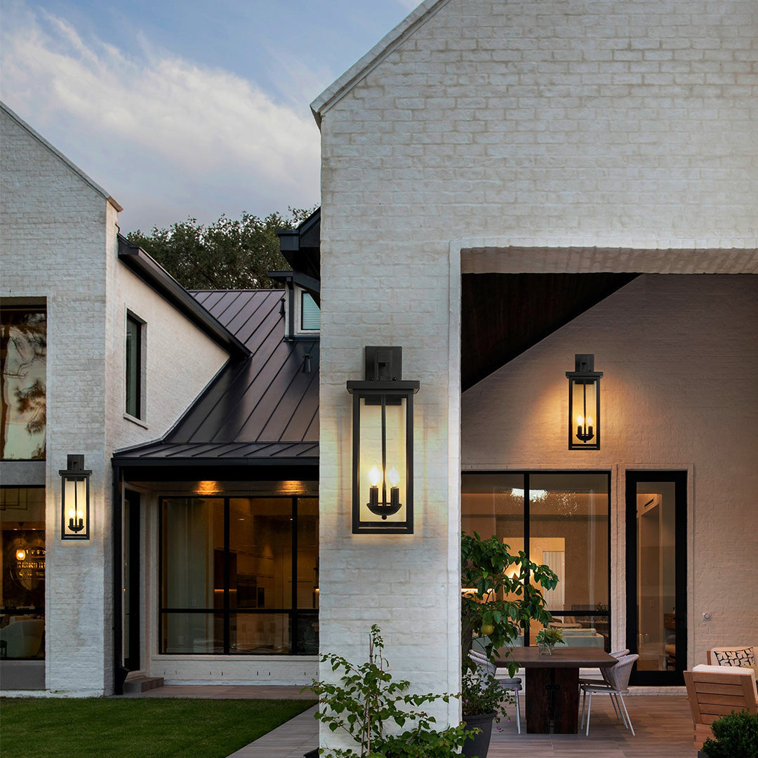Black External Wall Lights Outdoor Courtyard Waterproof LED Light