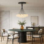 Modern Matte Black Chandelier Bubble Ball Ceiling Light