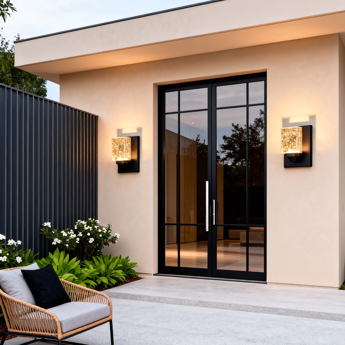 Crystal Wall Sconce Light Fixture Outdoor Waterproof Lamp