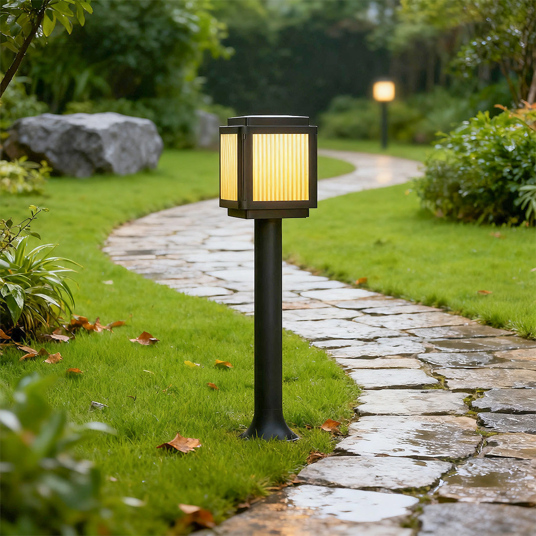 Contemporary Solar Path Lights Post Top Garden Stake Light