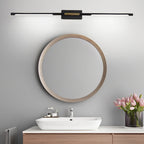 Contemporary Vanity Light Bar Black Linear LED Light