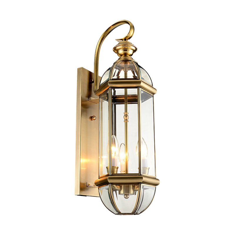 Retro Creative Copper Glass European Style Outdoor Wall Lights Exterior Lamp