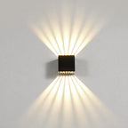 Black Square Outdoor Wall Lights Creative LED up and down Light