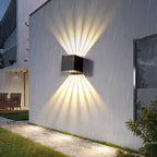 Black Square Outdoor Wall Lights Creative LED up and down Light