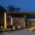 LED Garden Bollard Lights Modern Rectangular Outdoor Light