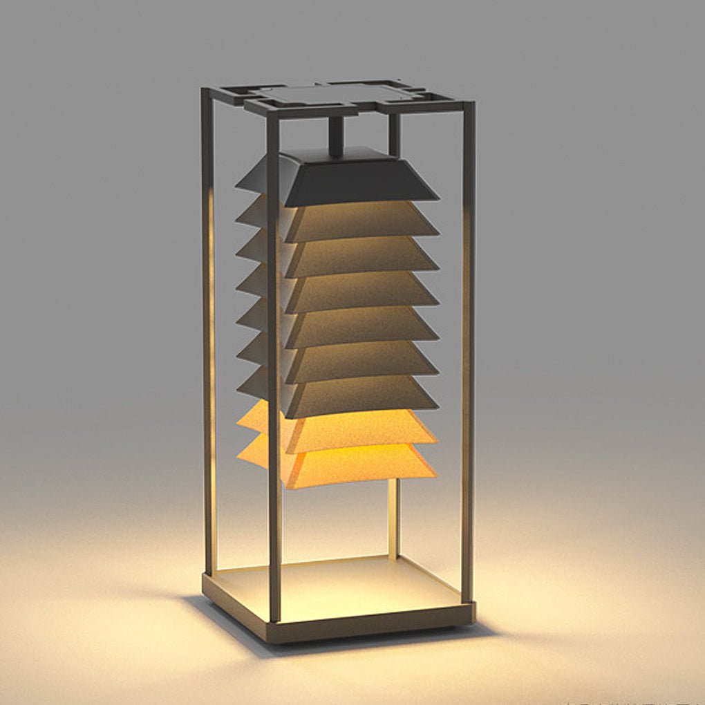 Freestanding Layered LED Pillar Light Outdoor Waterproof Garden Lamp